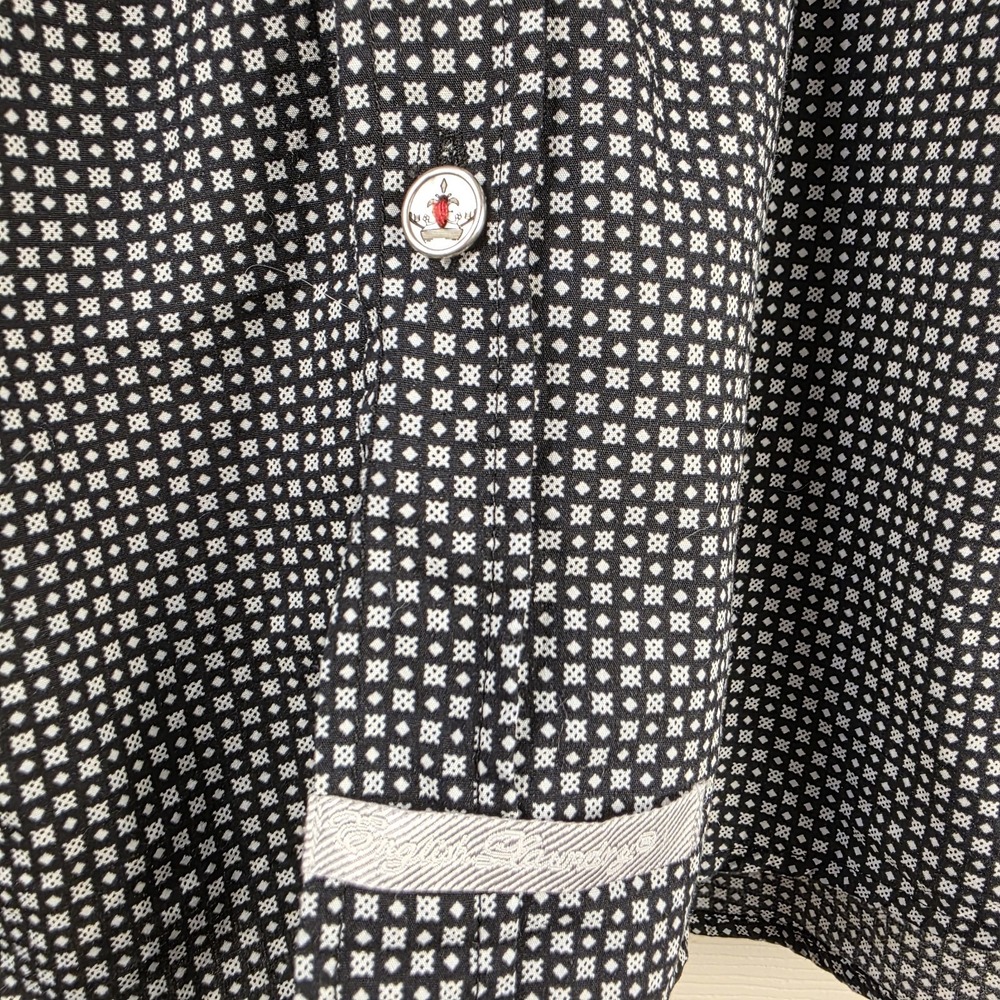 English Laundry Shirt Mens Large Geometric Black‎ White Pattern Long Sleeve - Picture 3 of 9